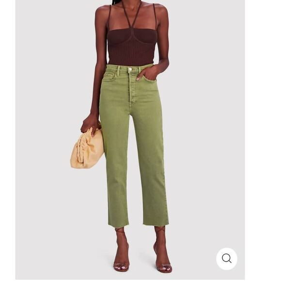 RE/DONE 70's Ultra High Rise Stove Pipe Jeans in Washed Sage Size 28 NWT - Picture 11 of 11